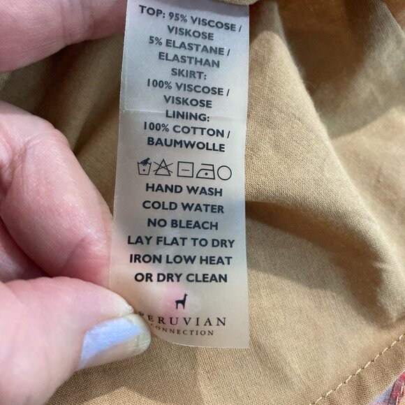 Peruvian Connection Floral Short Sleeve Dress Pleated skirt Multicolor Pocket S - Picture 4 of 14